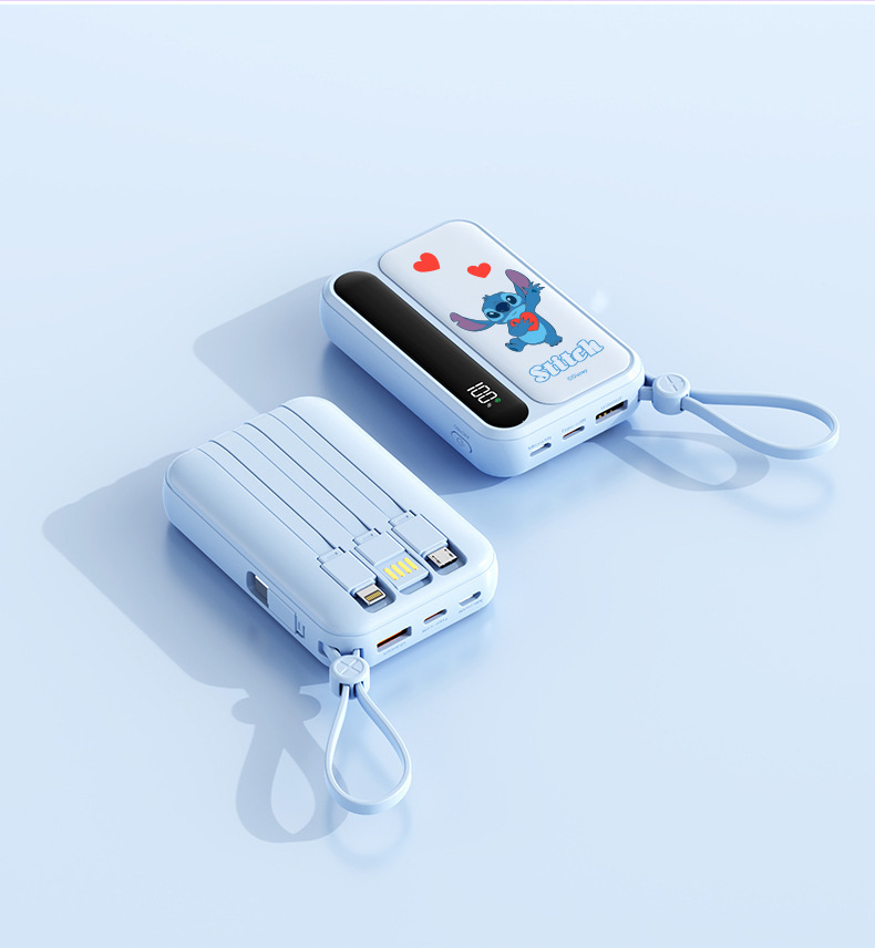 Disney power Bank Fast charging 10,000 mah mini powerbank with built-in cable, PowerBank 3C certified, officially authorized factory wholesale price pic 15