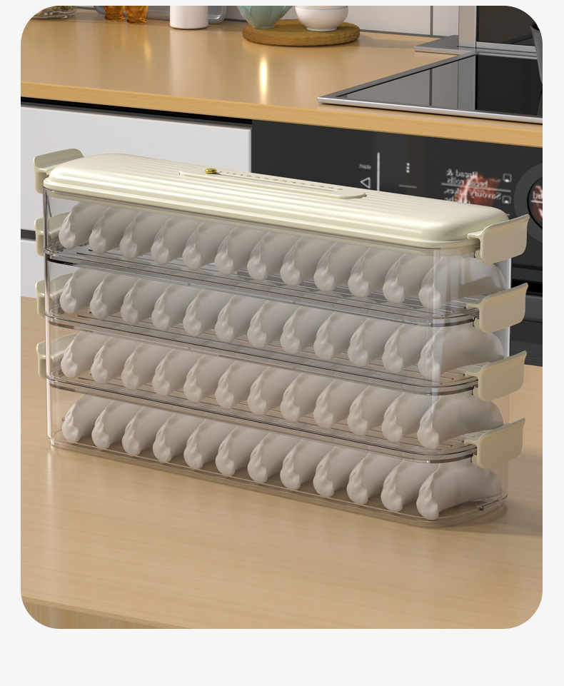 夹缝饺子盒冷冻盒冰箱侧门专用保鲜盒食品分装整理盒省空间饺子盒详情17