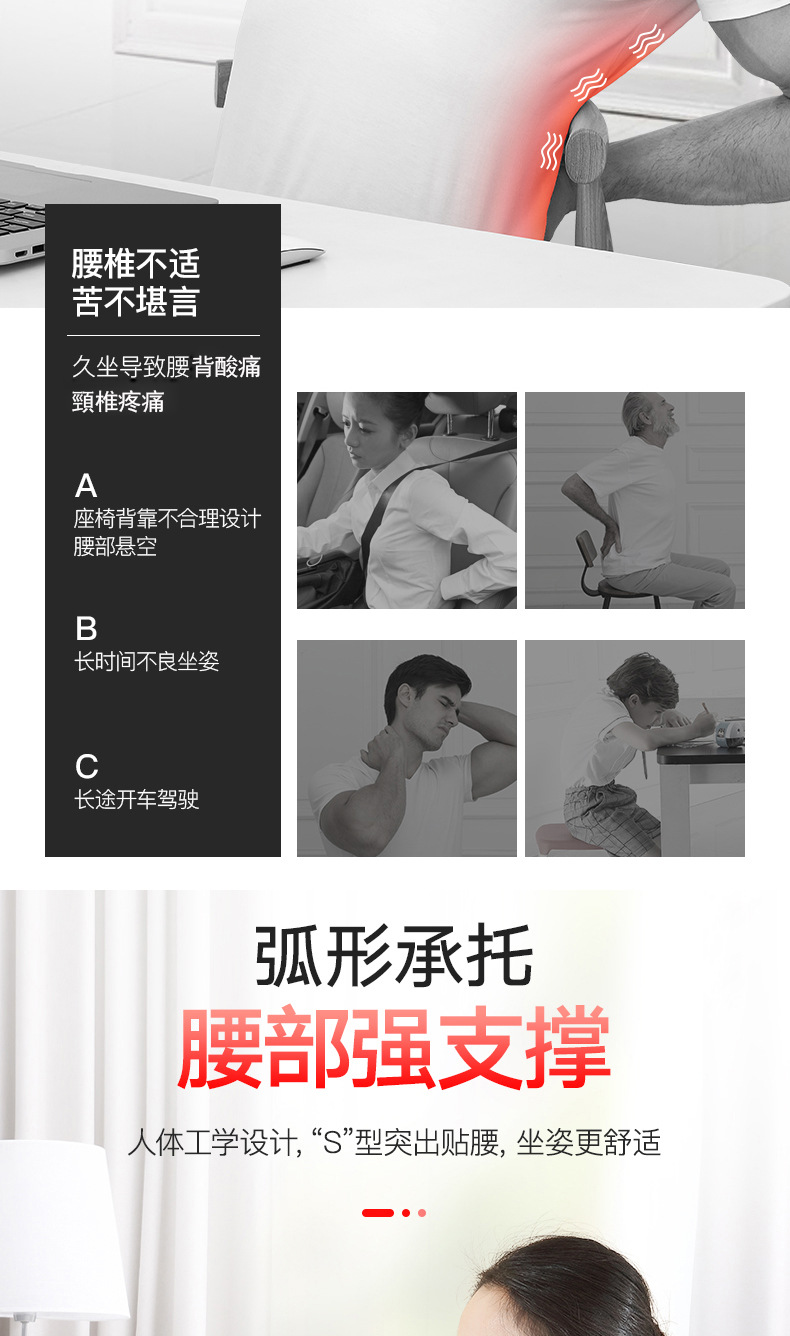 Cross-border massager, shoulder, neck, waist, back, full-body cushion, multi-functional home hip massager, kneading chair pic 3