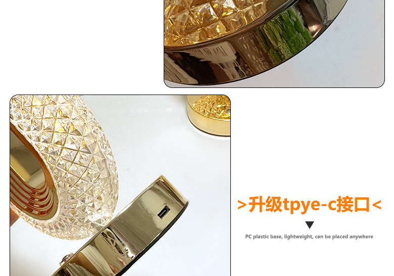 Crystal table lamp, electroplated process, track, European touch, bedroom, bedside, ambient night light, ambient light, bedroom pic 10