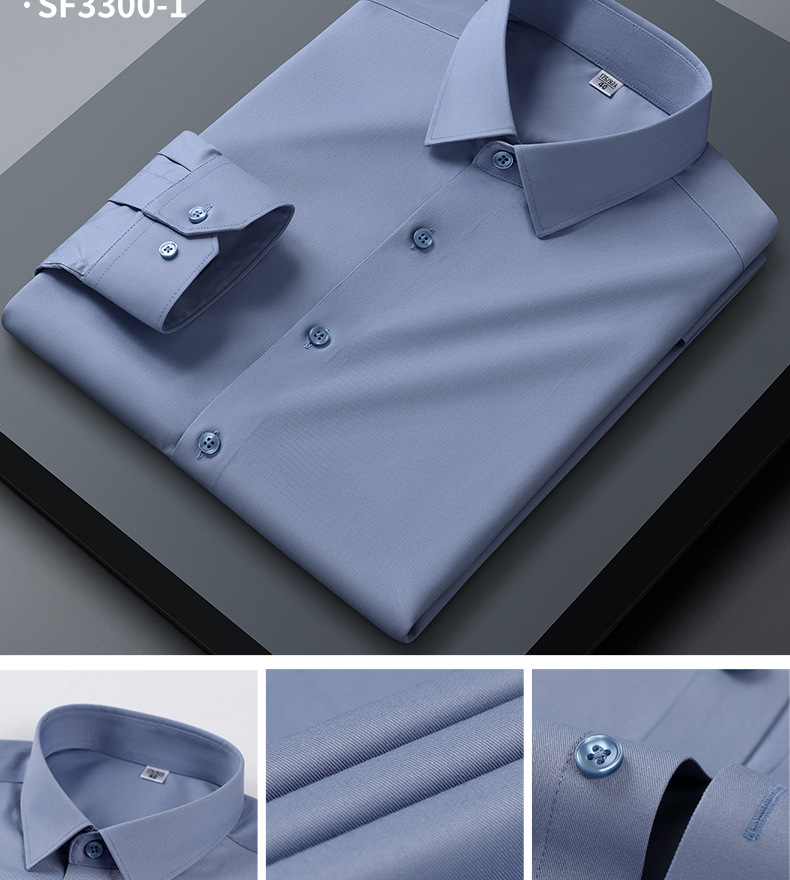 【三防黑科技】衬衫男长袖商务正装工装职业装免烫抗皱功能性衬衣 pic 14