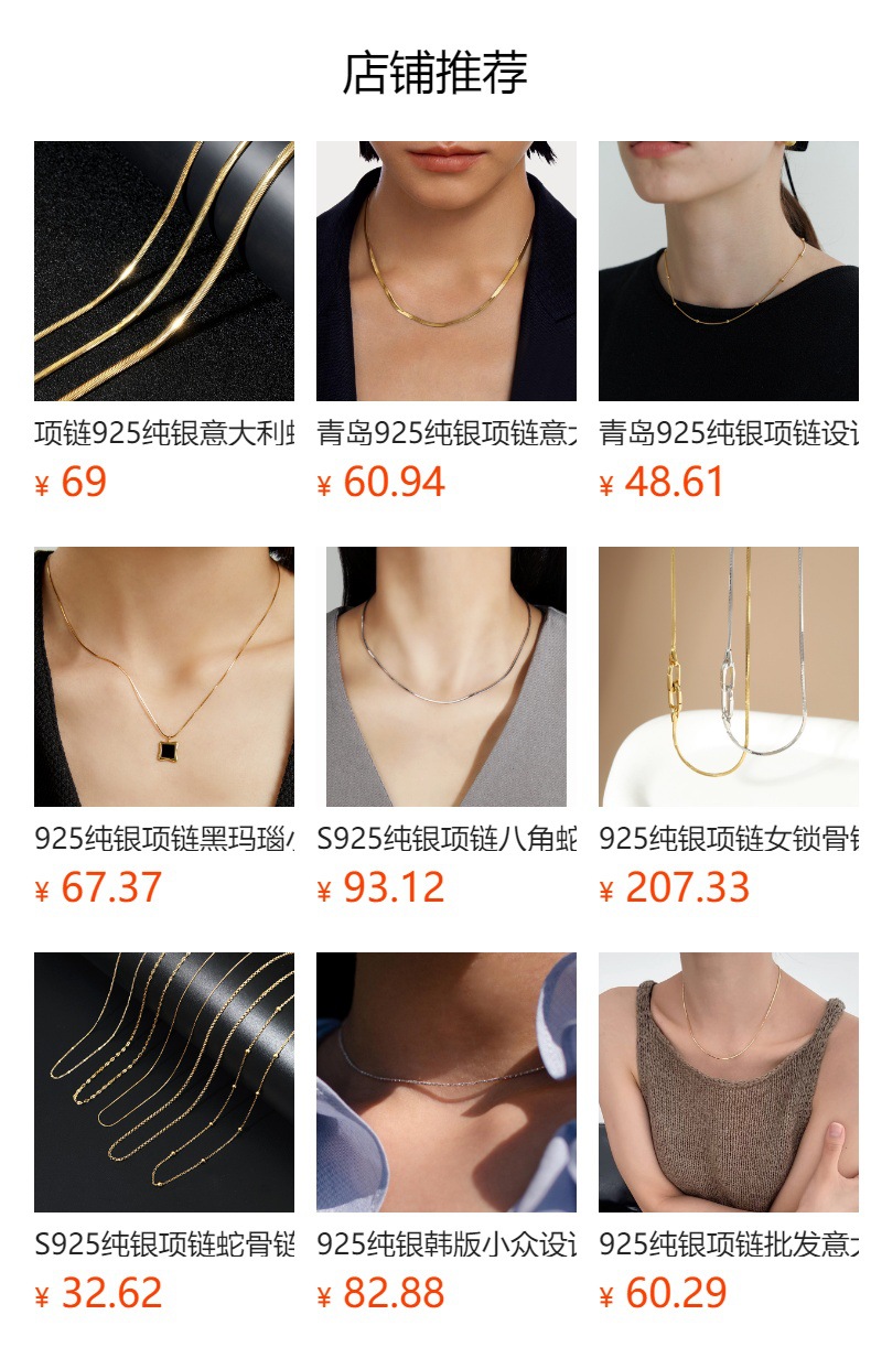 S925纯银项链配饰女银饰蛇骨链意大利轻奢高级感饰品跨境批发青岛详情1