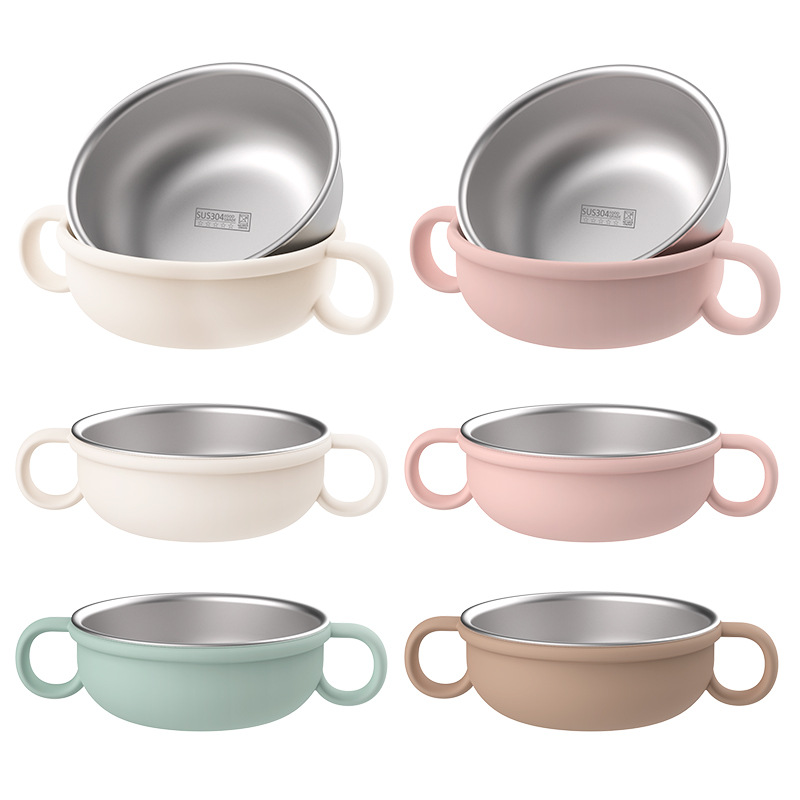 304不锈钢儿童保温碗宝宝吃饭碗喂养餐具双层硅胶防烫防摔辅食碗详情19