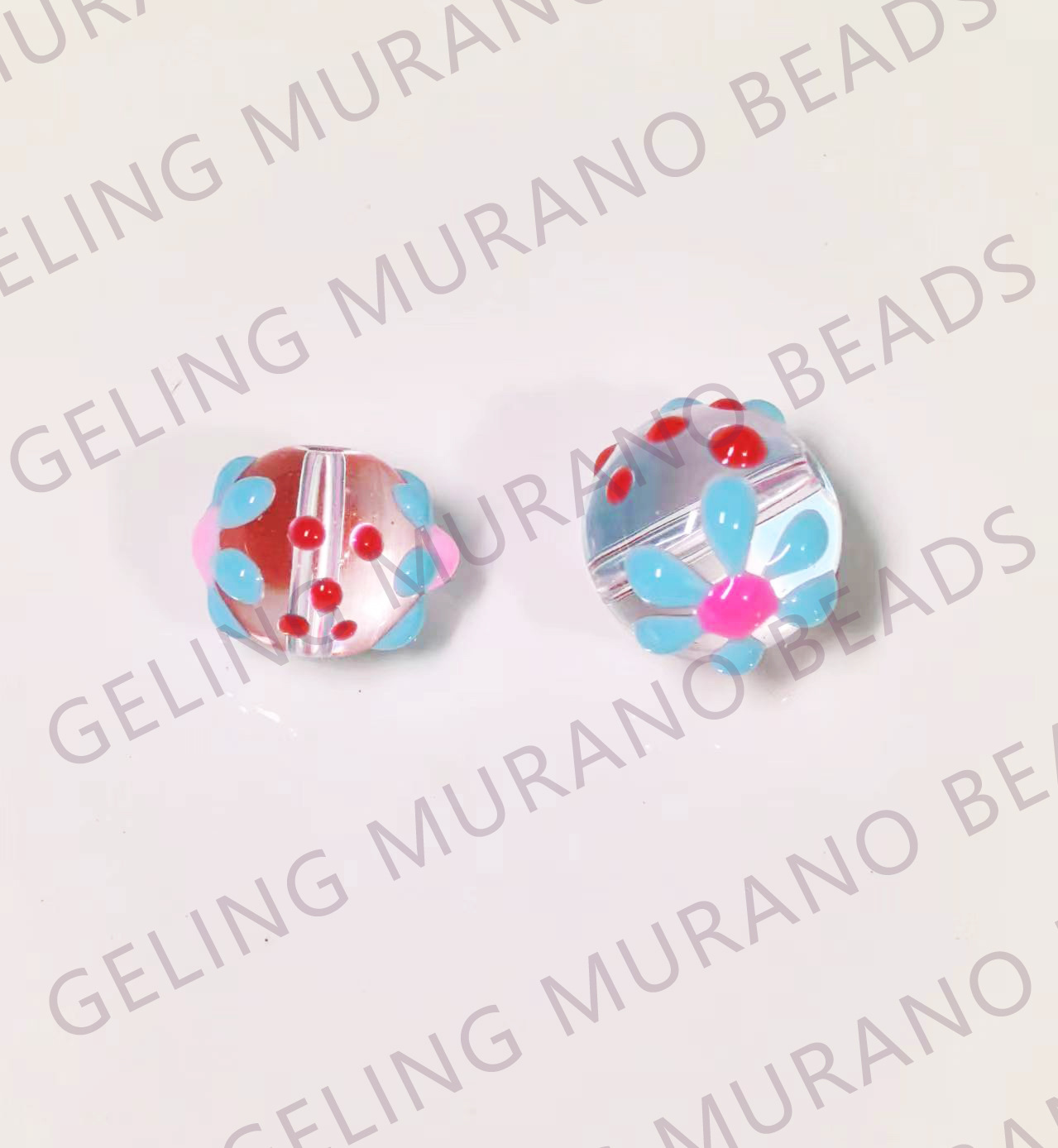 手绘趣味滴油琉璃散珠花朵 手工DIY串珠手链耳环项链饰品配件批发详情13