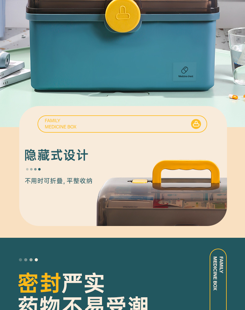 家用药箱家庭装大容量多层医药箱全套药品收纳箱药物收纳盒医疗箱详情9