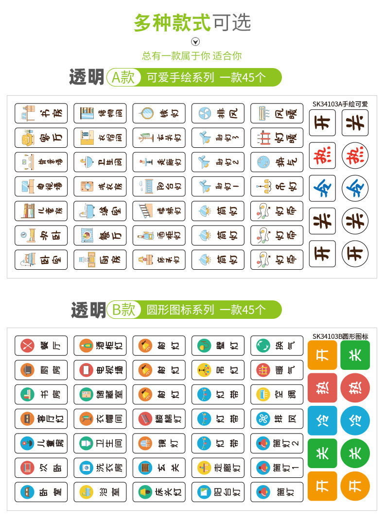 开关贴夜光标识贴荧光开关装饰贴纸自粘墙贴家用插座装饰面贴标签详情20