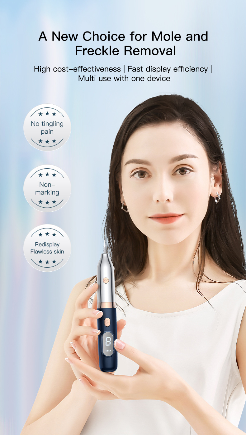 shanilak cross-border multi-functional LCD red and blue light adjustable home red and blue light beauty pen is portable for spot removal pic 5