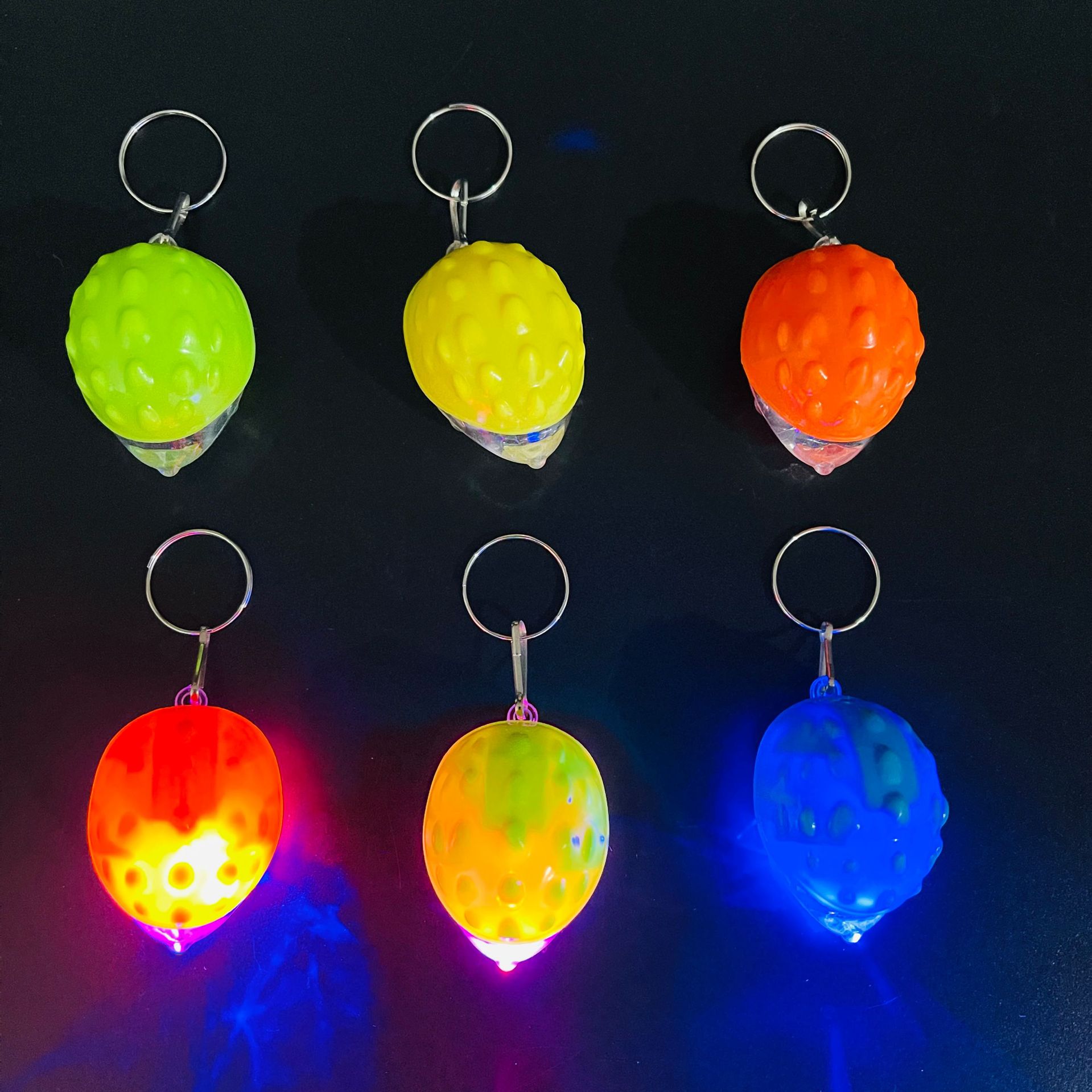 【 Zone 1-11 】 Hedgehog Keychain Light 12/ pack 2400/ piece 1 yuan store supply wholesale Luminous light keychain Light keyring light Street stall supply Colored luminous pendant light pic 1