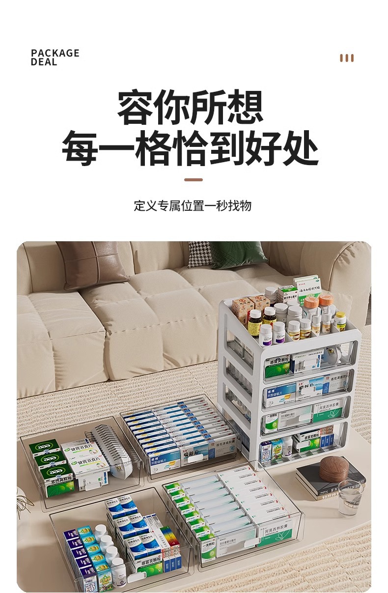 药箱家庭装家用抽屉式多层收纳柜药品医药箱急救整理盒收纳盒详情10