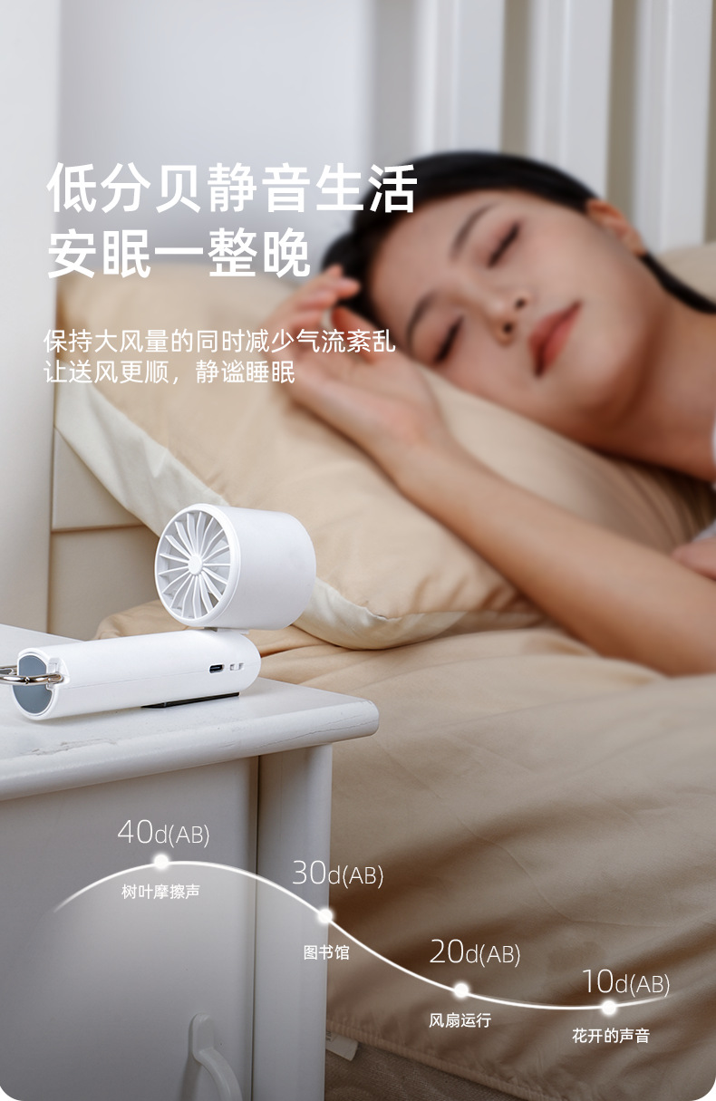 26新款跨境高速手持折叠冰敷风扇 数显无极调速100档户外便携式详情12