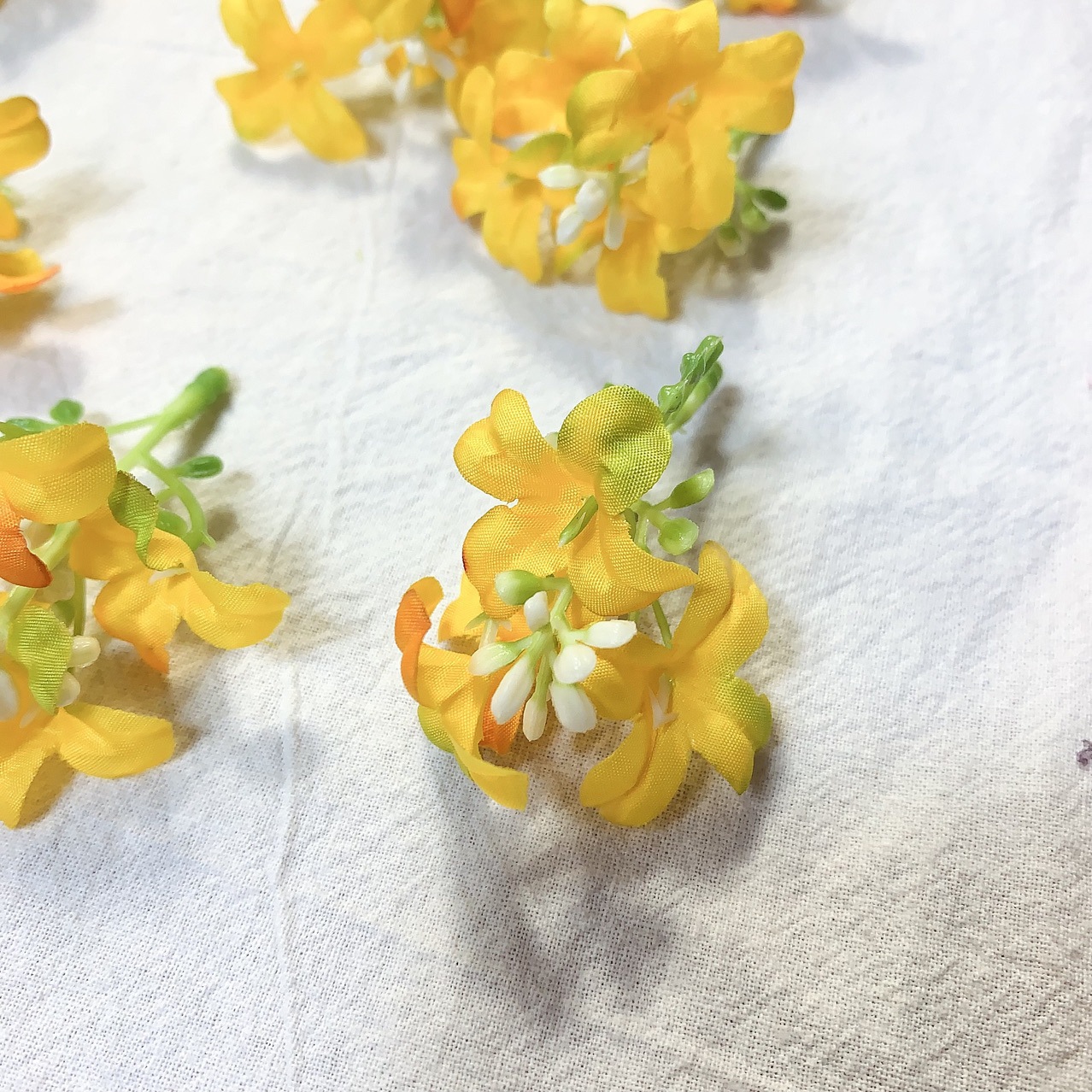 九里香仿真花桂花花头园林造景DIY丁香花绢布头饰配件厂家直供办公文化仿真枝叶树详情4