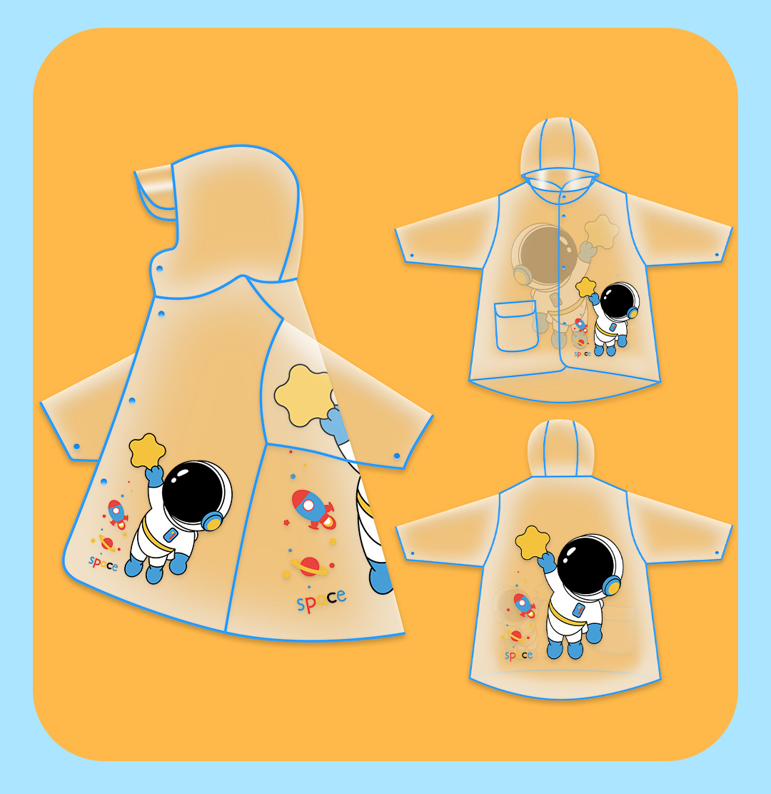 儿童雨衣小女孩男童学生可爱幼儿园宝宝卡通长款雨披带书包一件代详情10