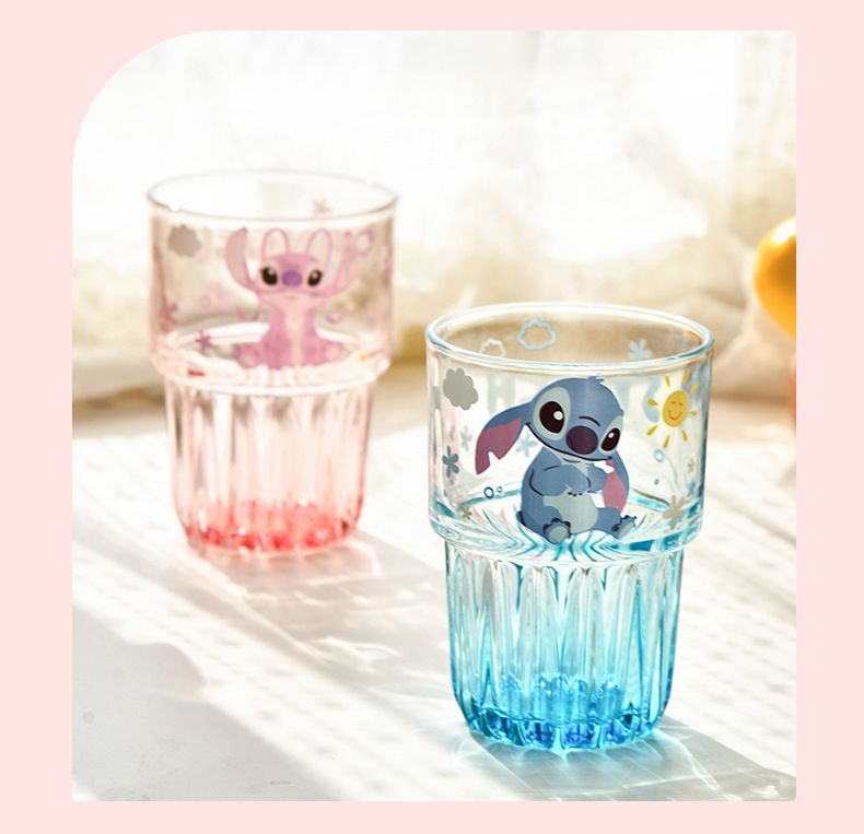 Creative cartoon Angel Glass vertical pattern Double Festival cups, cute birthday gifts, drinking cups, breakfast milk cups wholesale pic 12