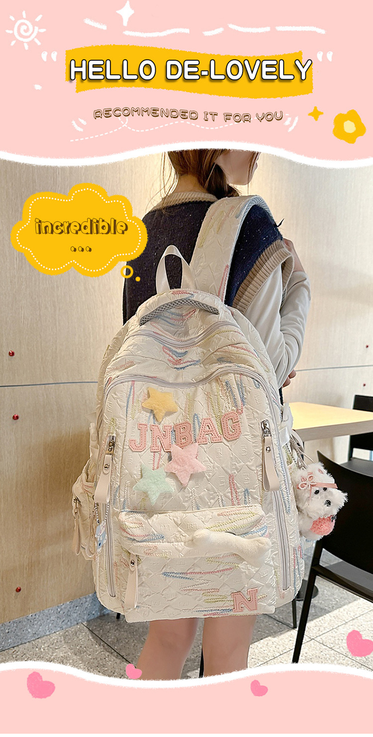 High appearance level schoolbag for junior high school girls, cute and lightweight backpack for primary school students, and large-capacity backpack for senior high school students pic 2
