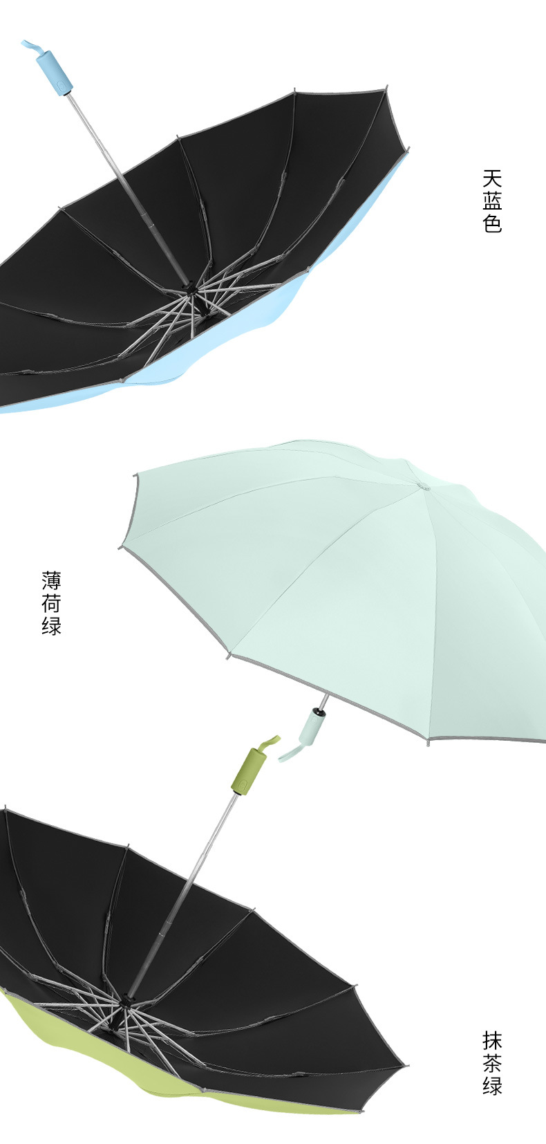 雨伞全自动大号折叠反向伞安全防回弹节节收铝骨晴雨伞防晒遮阳伞详情21