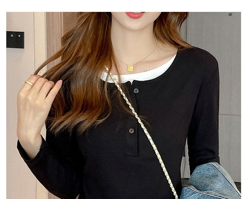 Here are two carefully selected long-sleeved T-shirts for women in the Spring and autumn of 2024, featuring a unique and stylish Korean style that can be worn as a base layer pic 23