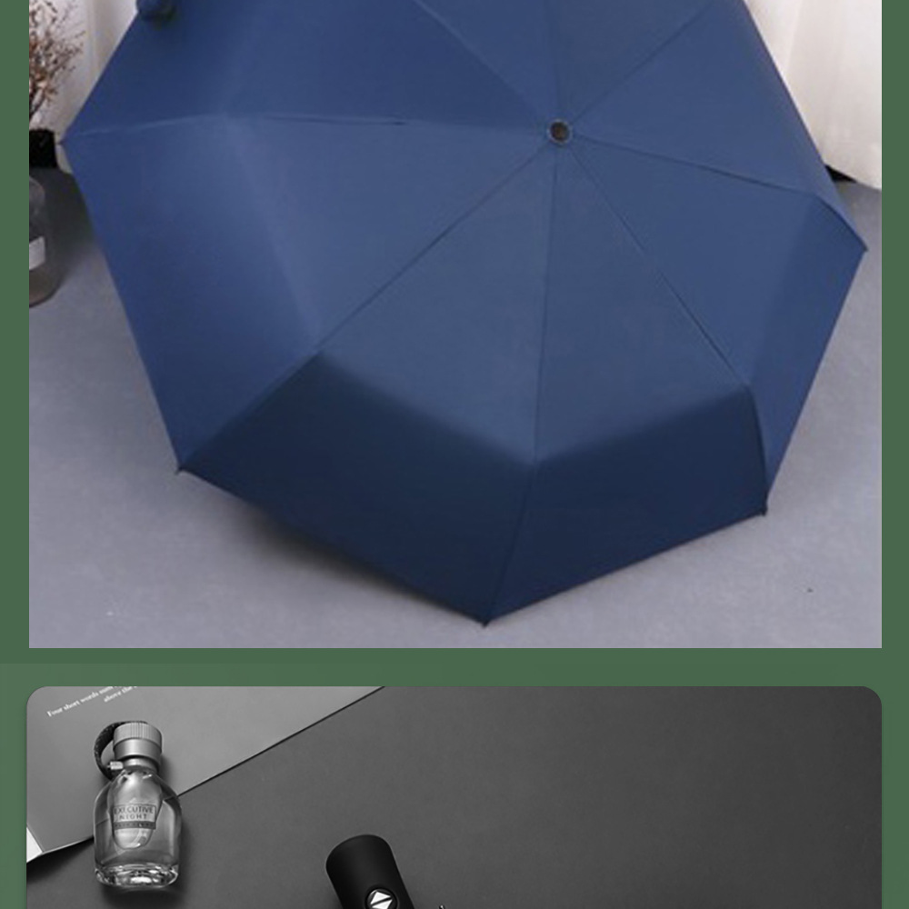 Xingbao Umbrella Industry RST three-fold Umbrella, fully automatic black rubber umbrella wholesale, printed logo advertising umbrella in stock pic 24