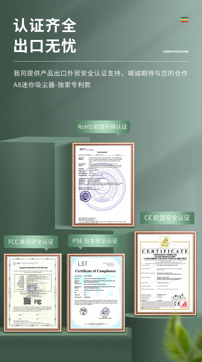 跨境新款车载吸尘器手持无线便携汽车专用单滚珠吸尘器超强大吸力详情1