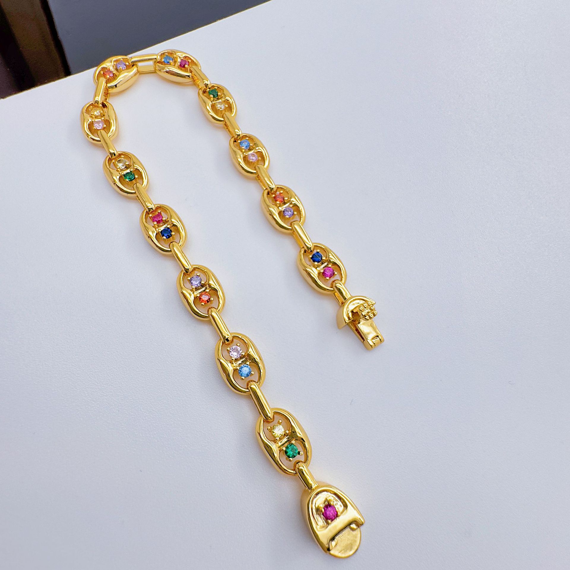 Celeste orfebrería europa y Estados Unidos zircon pulsera moda micro insertos de color 100 accesorios para mujeres de alta calidad sentido accesorios fábrica al por mayor pic 12