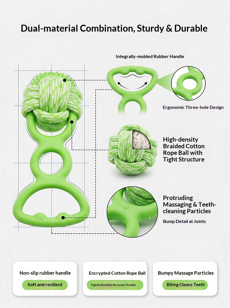 Macaron multi-color pet drawstring knot toy, wear-resistant cotton rope, dog to relieve boredom, teeth grinding, biting pet daily necessities pic 5