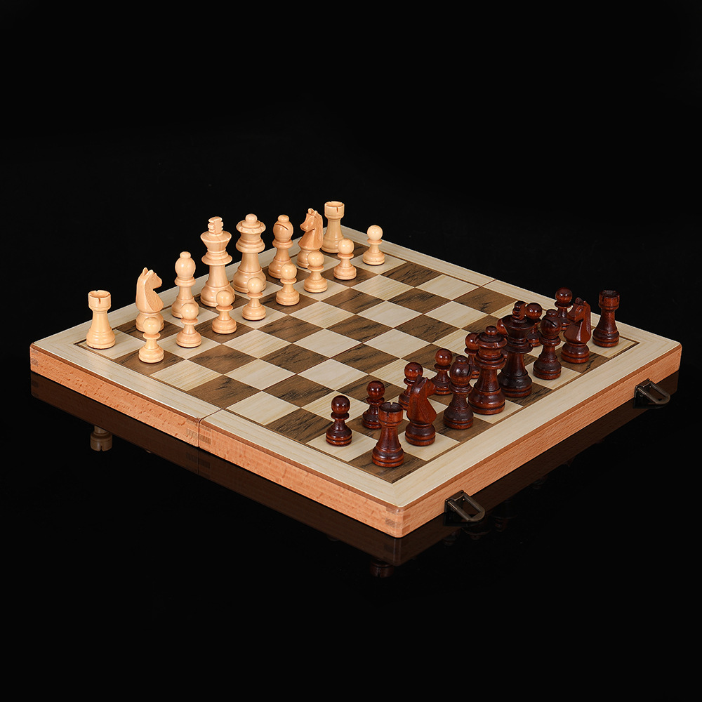 无磁性二合一国际象棋跳棋木质含双后专业级棋牌桌游玩具厂家外贸详情19