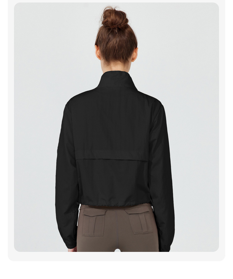 Windproof down jacket, thin casual sun protection yoga wear, smock top, long-sleeved, loose sports jacket for spring and summer, women pic 28