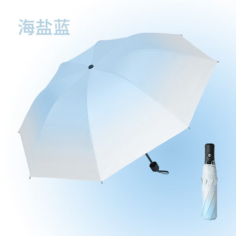 三折折叠伞渐变伞黑胶晴雨两用遮阳伞女防晒防紫外线雨伞自动详情11
