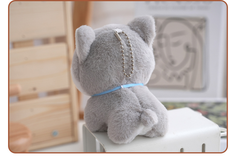 Cute blue tie Shiba Inu plush toy, cartoon tie, Shiba Inu dog figurine, keychain, baby pendant pic 8
