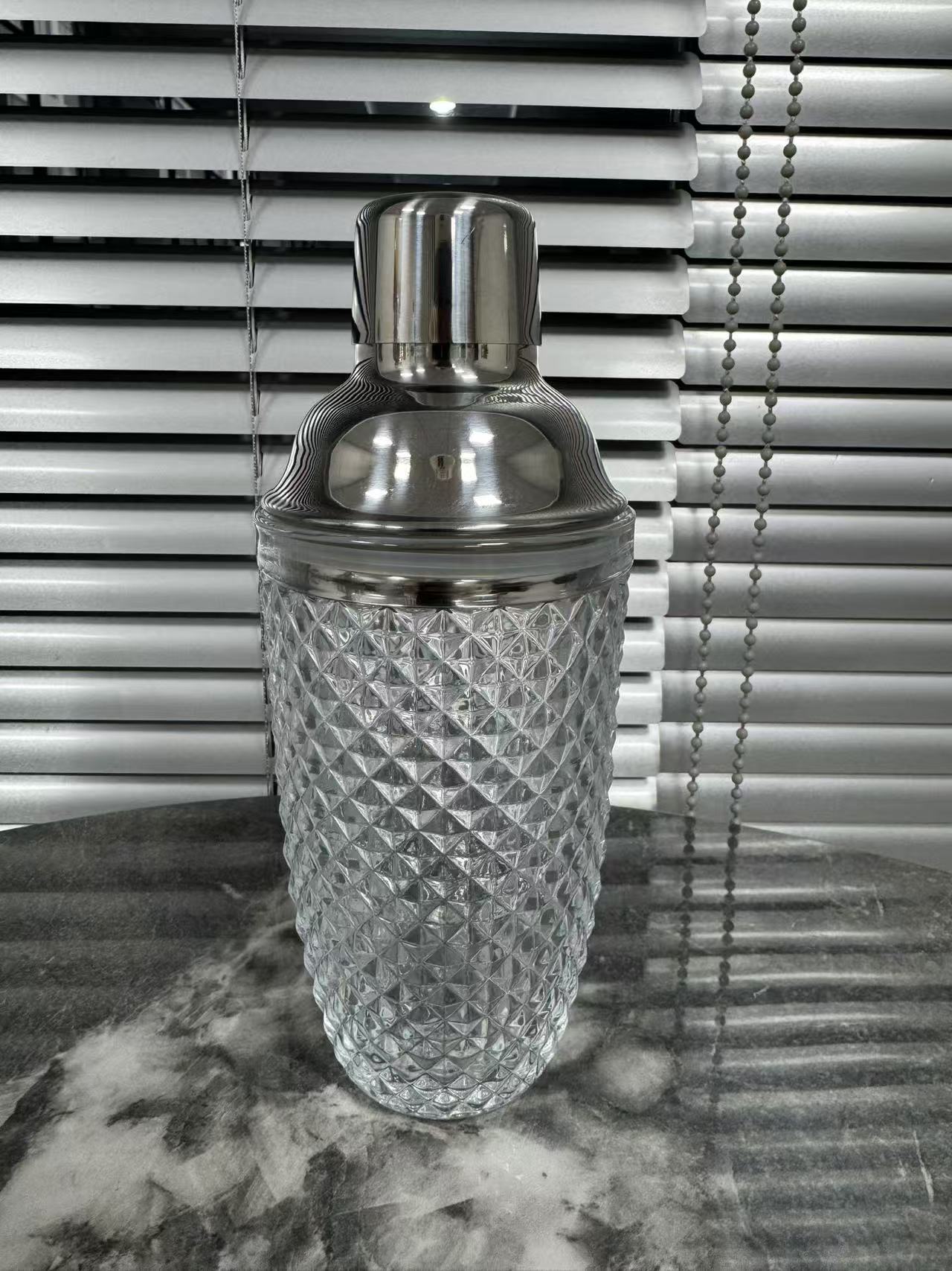 不锈钢调酒器玻璃雪克杯手摇壶鸡尾酒吧调酒工具套装入门摇杯详情9