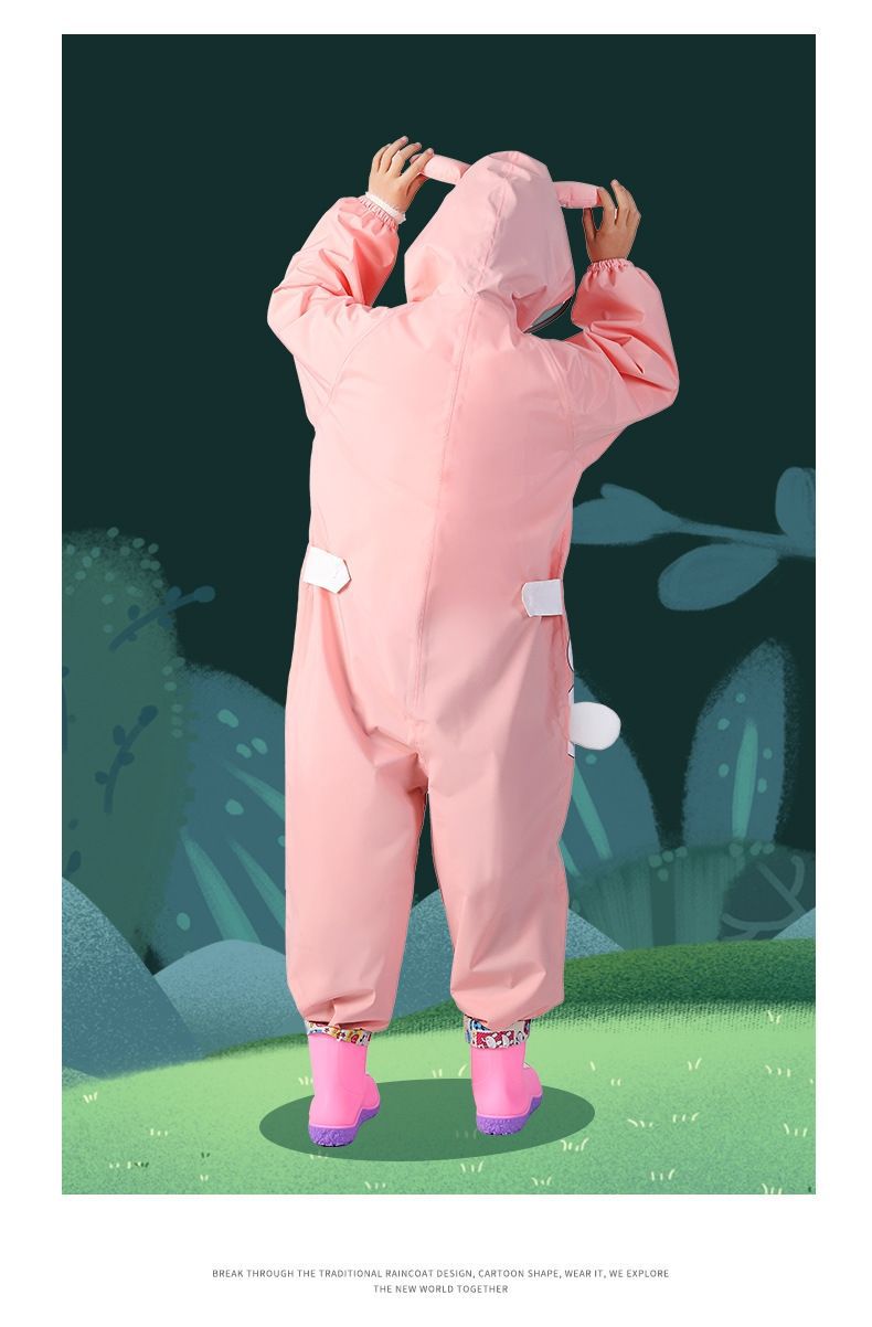 Niños una pieza impermeable niños niñas kindergarten bebé impermeable impermeable poncho estudiante impermeable impermeable pantalones de lluvia traje pic 26