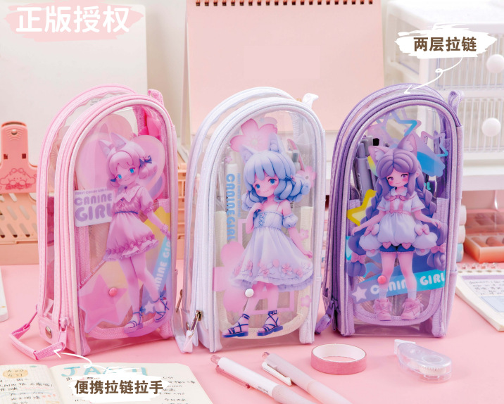 透明笔筒笔袋二合一大容量可拆卸笔筒立体抽屉式简约高颜值笔袋详情3