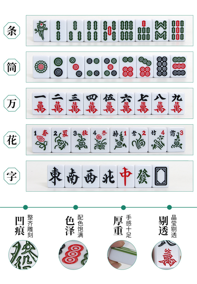 麻将小号便携式旅行迷你网红款寝室家用聚会小型手搓小麻将牌批发详情22