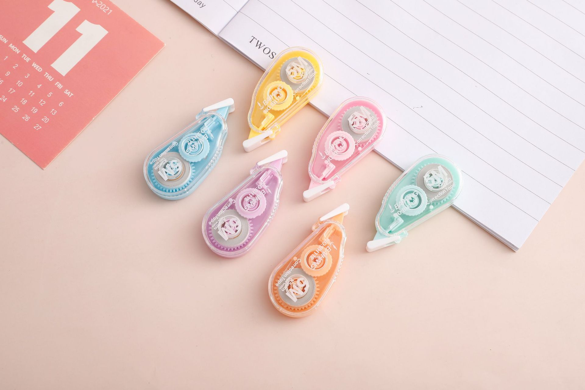 Baihang fully transparent and simple correction tape for student stationery and learning supplies, large-capacity correction and correction tape, 3-piece set pic 3