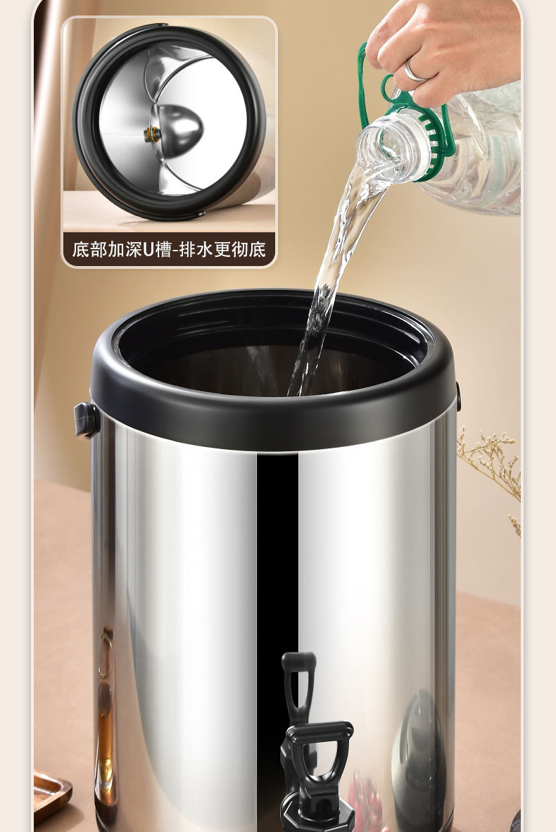 Wholesale stainless steel milk tea buckets, fully foamed insulated buckets, soy milk buckets, juice buckets, breakfast buckets, large capacity pic 10