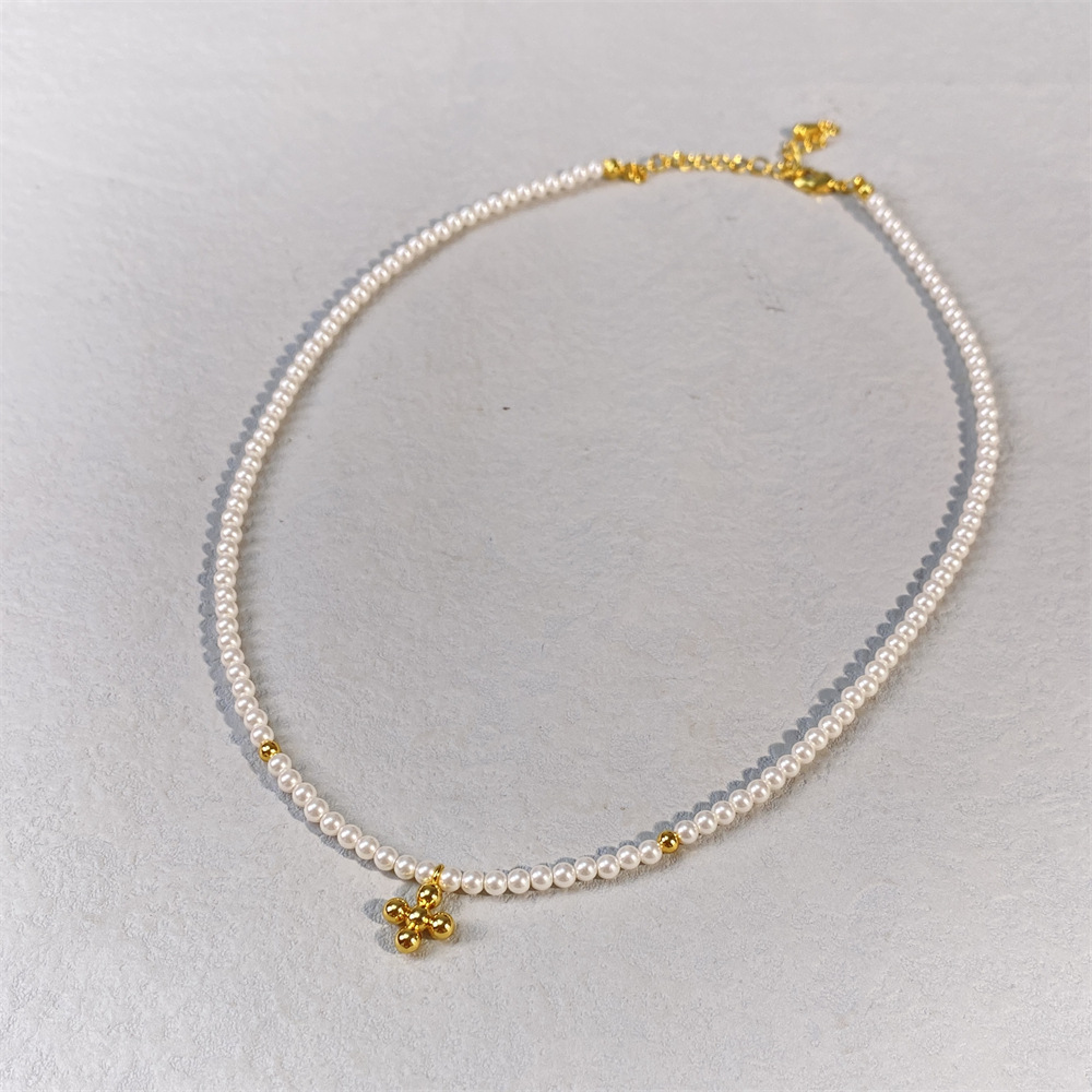 by johanne法国复古小众设计项链时尚气质高级感珍珠十字架锁骨链详情16