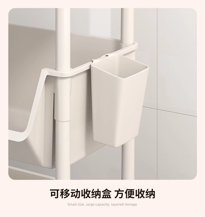 小推车置物架卧室零食落地多层客厅收纳书架移动厨房蔬菜篮子收纳详情20