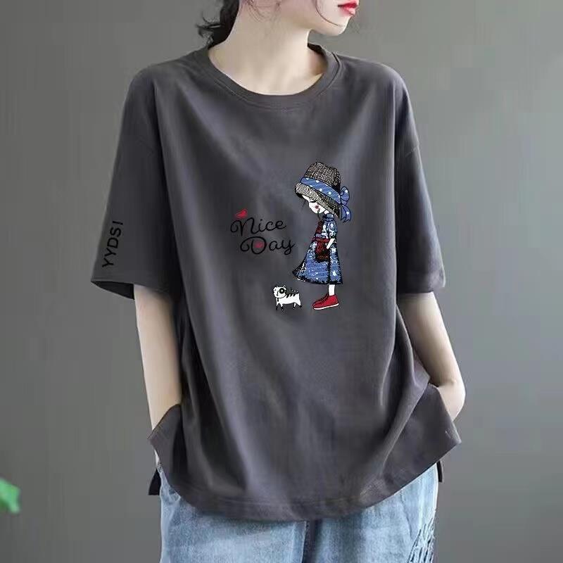 清仓捡漏~尾单大牌剪标专柜撤回外贸大码女装短袖中长款印花t恤女详情2