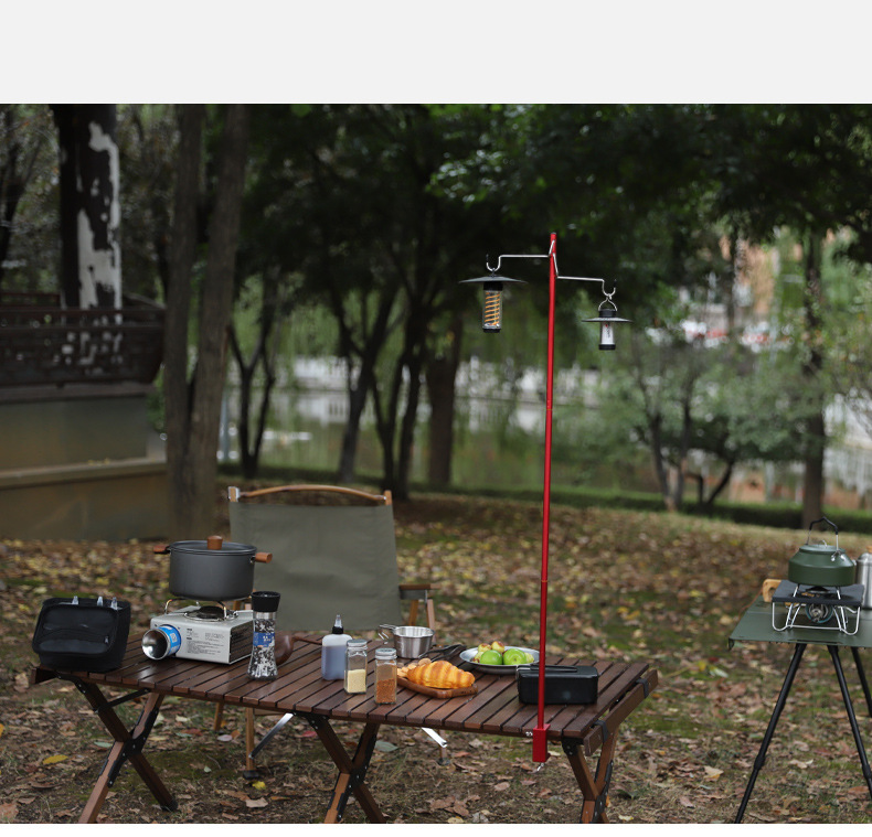 户外营地折叠灯架露营超轻铝合金便携式桌面灯杆支架照明挂灯挂架详情11