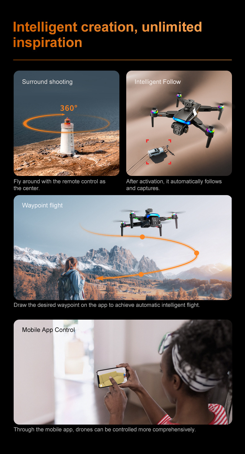 Cross-border 872 drone brushless with 4.5-inch screen remote control GPS obstacle avoidance high-definition aerial photography remote control aircraft pic 16