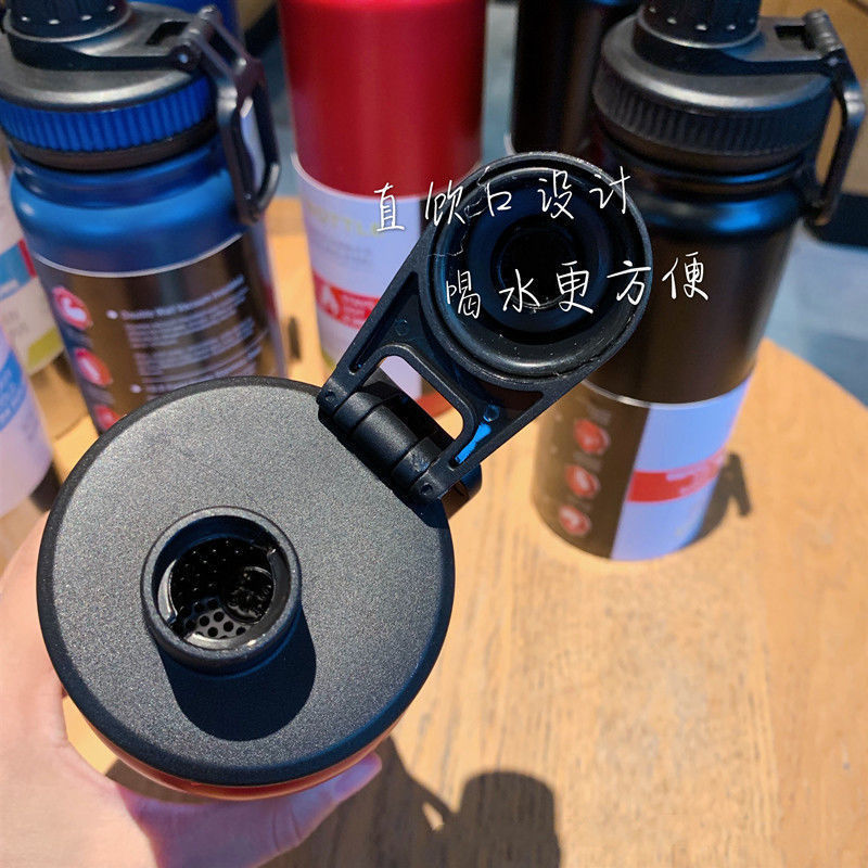 Cross-border 304 stainless steel insulated cup, outdoor portable mountain climbing sports water bottle, direct drinking, simple hand-held space pot pic 13