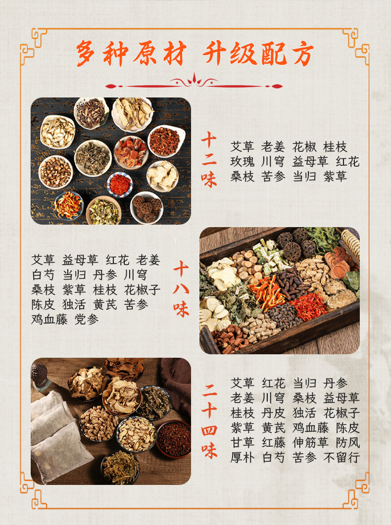 南京同仁堂二十四味泡脚包 草本泡脚包不打粉 艾草泡脚药足浴包详情5