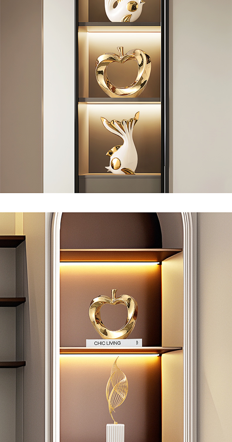 现代客厅苹果摆件轻奢高档入门玄关酒柜电视柜装饰品高级感工艺品详情7