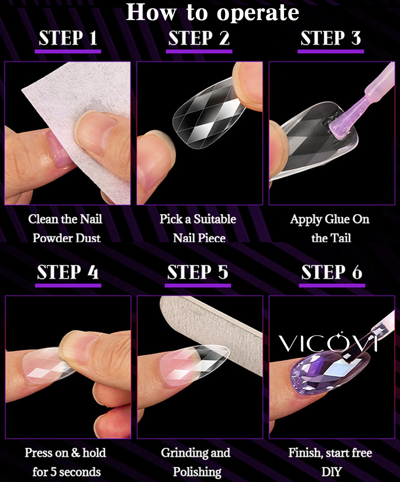 跨境欧美爆款3D菱形甲片杏仁甲芭蕾甲不规则透明假指甲片美甲批发详情11