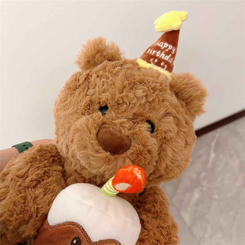 Set Cake Bear plush toy, cute girl sleeping companion, soothing bear doll, hug bear birthday gift pic 10