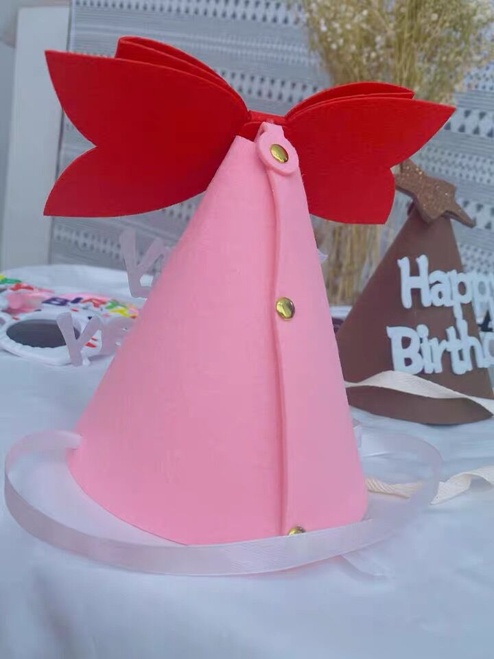韩国ins风宝宝周岁生日无纺布毛毡帽子 周岁生日装饰布置生日帽子详情13