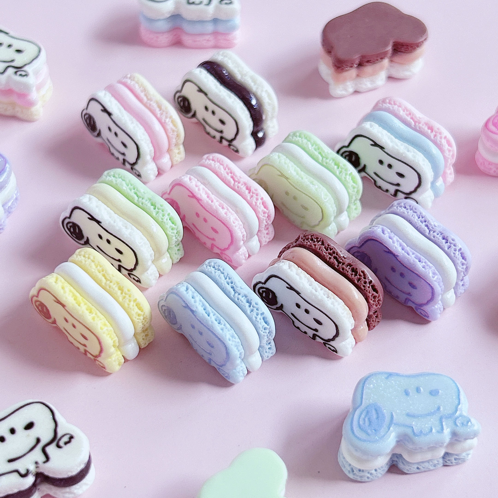 Trendy cartoon sandwich cookies, food toys, decorations, diy pendants, accessories, hair ornaments, handmade cream phone case stickers pic 9