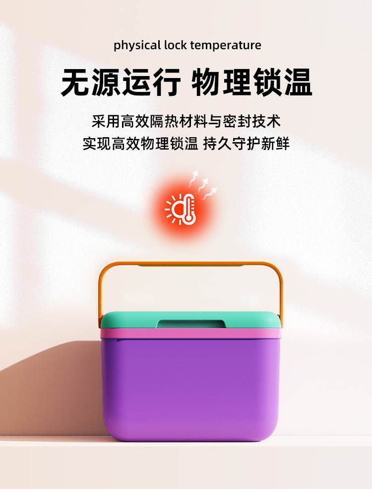 企业节日定制6L实用保温箱端午中秋员工礼物塑料冷藏保鲜包装冰盒详情7