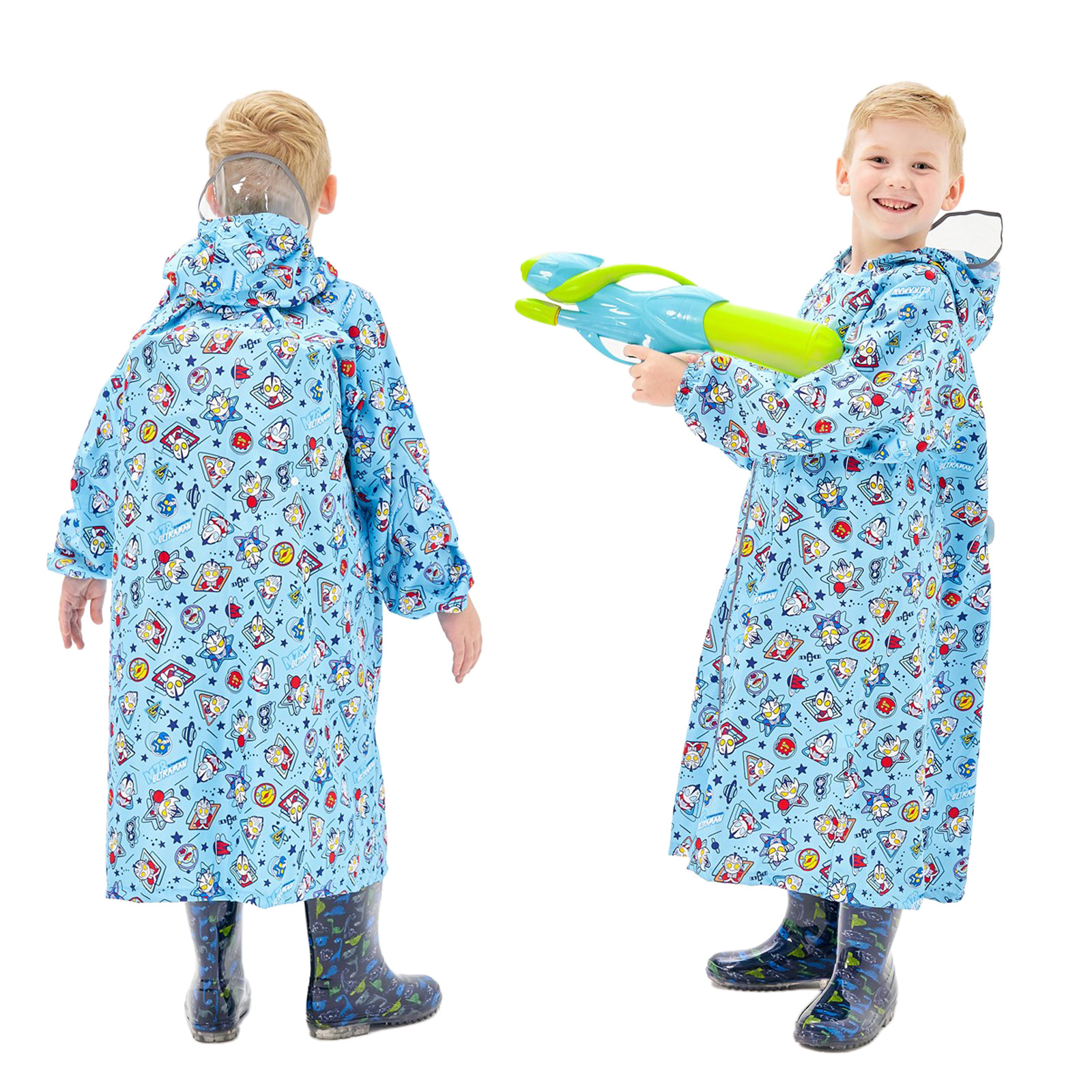 高品质库洛萌奥特儿童雨衣长款书包位大帽檐雨衣中小童雨披强防水详情13