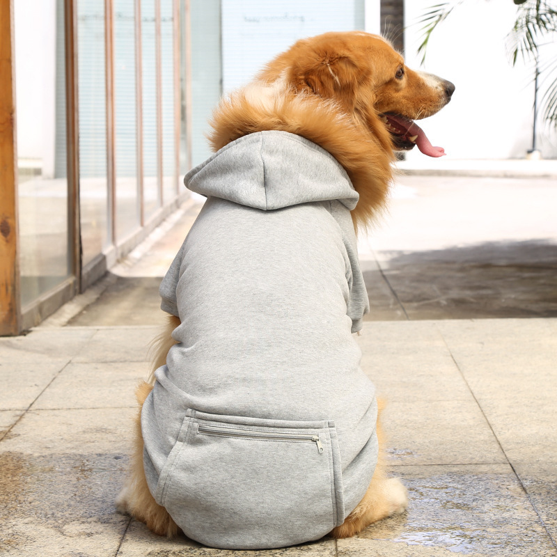 Otoño e invierno peluche de oro cremallera de bolsillo sudaderas grandes y medianas para perros perros ropa de gato fardo suministros para mascotas pic 13