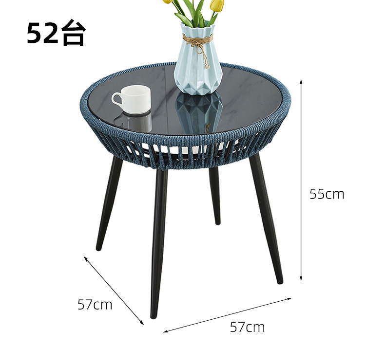 Outdoor balcony leisure sun protection rattan chair courtyard Outdoor hotel terrace collision salad rope dining chair homestay courtyard rattan chair garden table pic 9